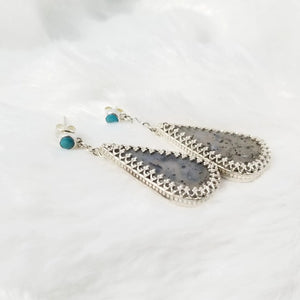 Turquoise + Dendritic Earrings