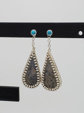 Load image into Gallery viewer, Turquoise + Dendritic Earrings
