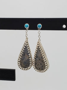 Turquoise + Dendritic Earrings