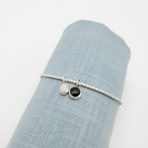 White Moonstone & Black Tiger's Eye Bangle