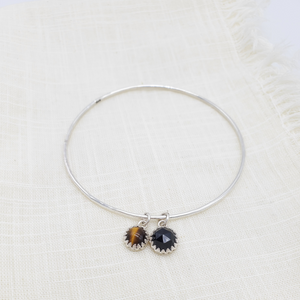 Black Spinel & Tigers Eye Bangle