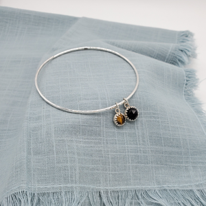 Black Spinel & Tigers Eye Bangle