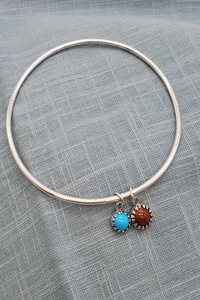 Goldstone & Turquoise Bangle